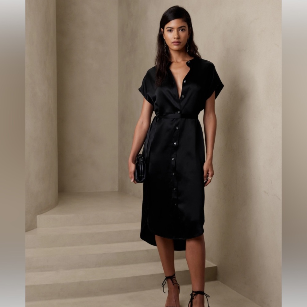 NWOT BANANA REPUBLIC SERENADE SILK SHIRTDRESS Size M